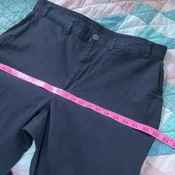 Old Navy Pants Womens 16 High Rise Wide Leg Black Chinos Cropped - Picture 8 of 10